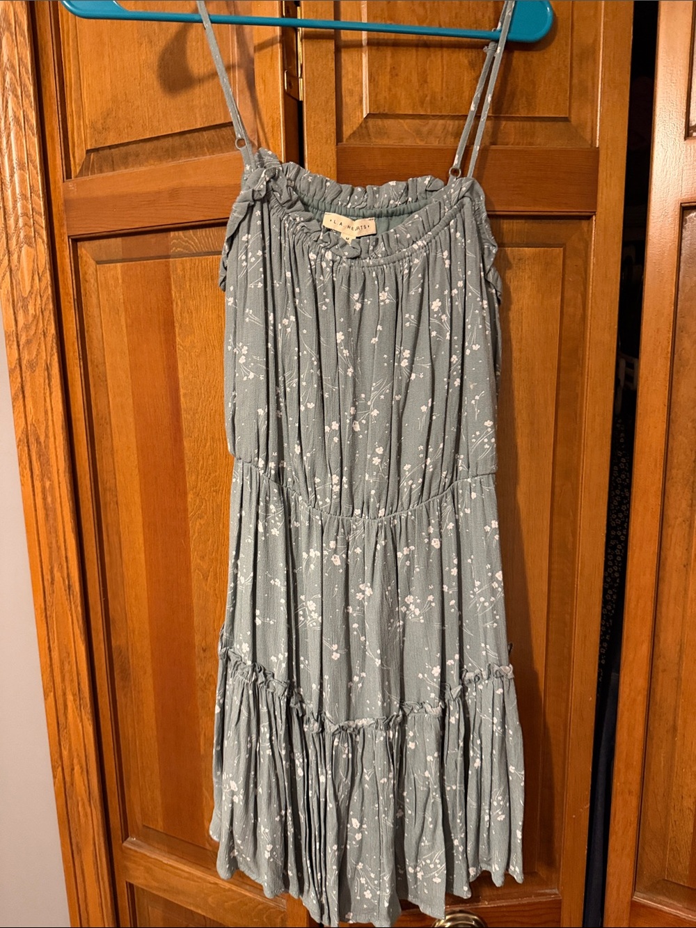 Pac sun/L A hearts Sage Green Floral Tiered Sundress